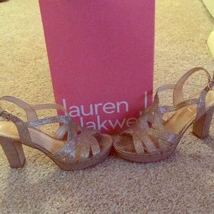 Lauren Blakwell Gold Nova Heels